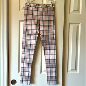 Crewcuts size 14 windowpane plaid leggings, NWT
